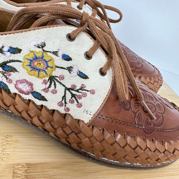 Sundance Catalog Laidback London Leather Coriander Oxfords Size US 7 $188 - Picture 6 of 10